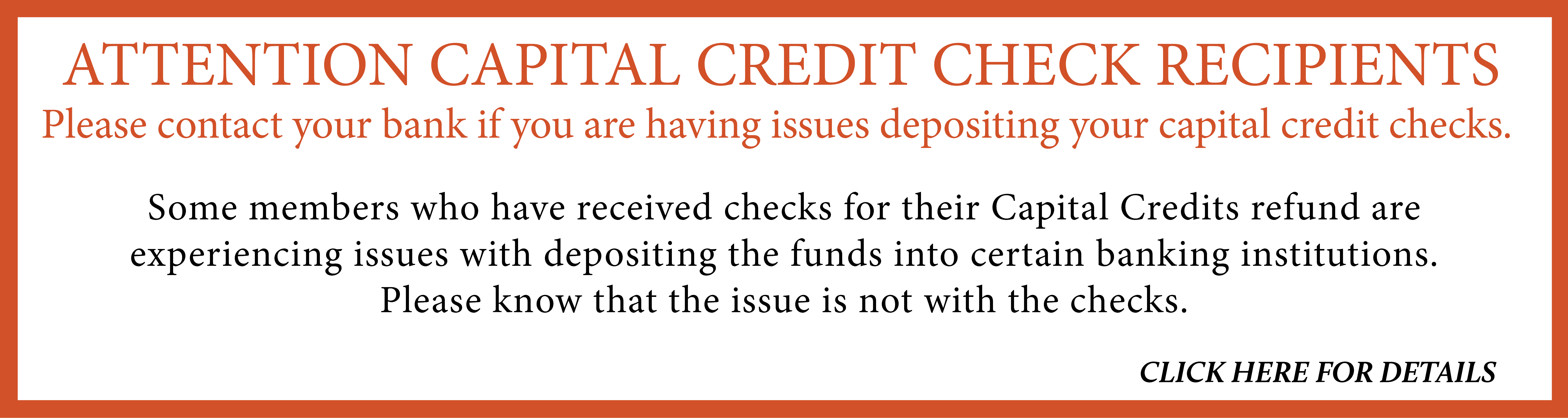 Contact Bank for Capital Credit Check Issues