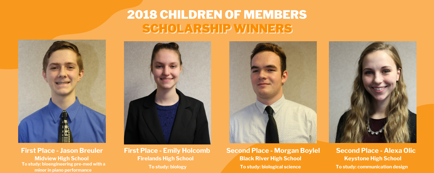 2018 Children Of Members Scholarship Winners